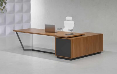 Jade L Shaped Executive Desk (Black Leg) - Highmoon Office Furniture Manufacturer and Supplier