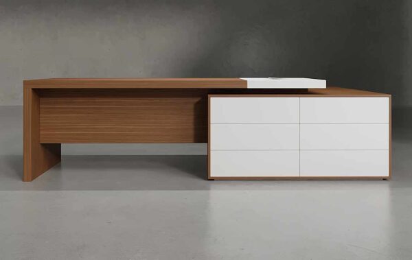 Drad L Shaped Executive Desk (White)