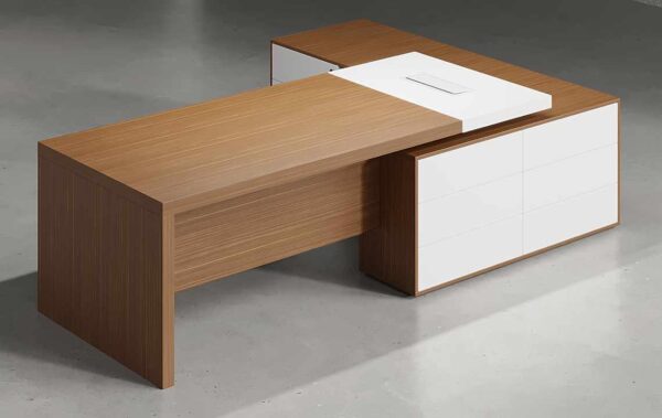 Drad L Shaped Executive Desk (White)