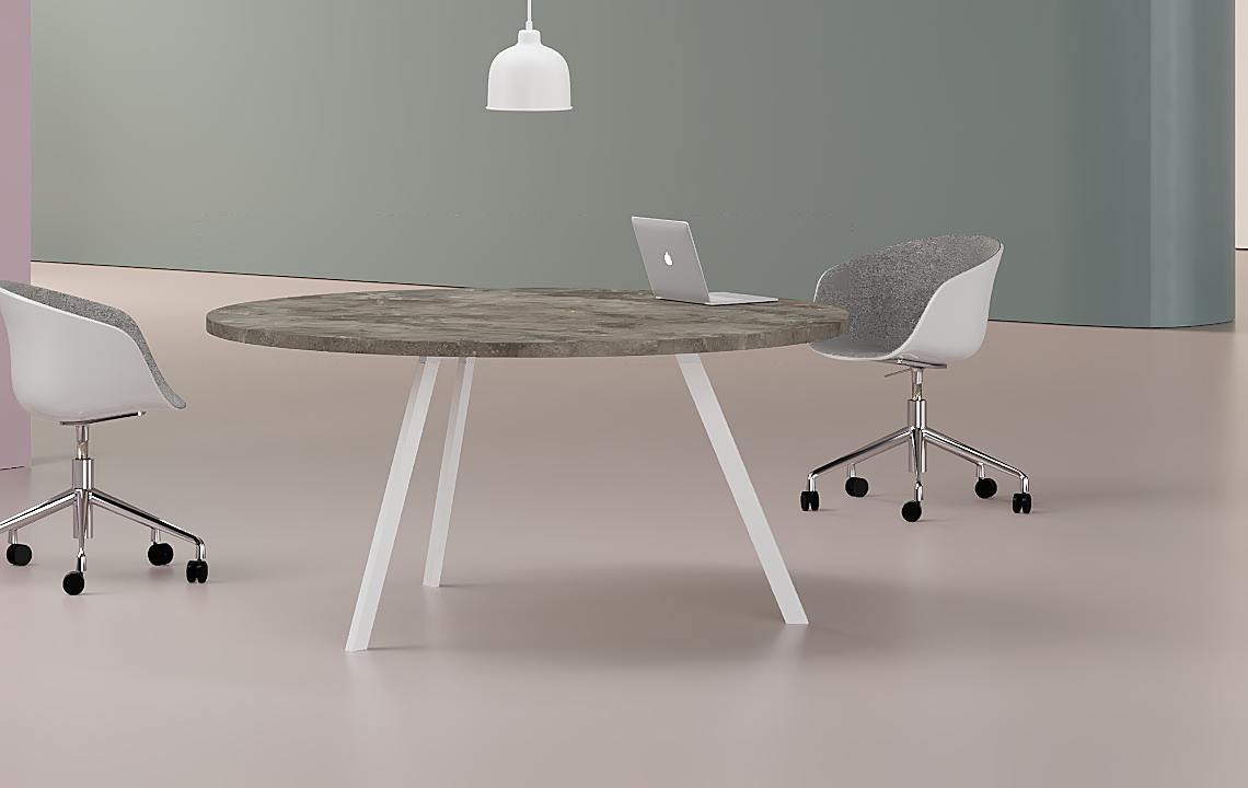Orange Round Meeting Table