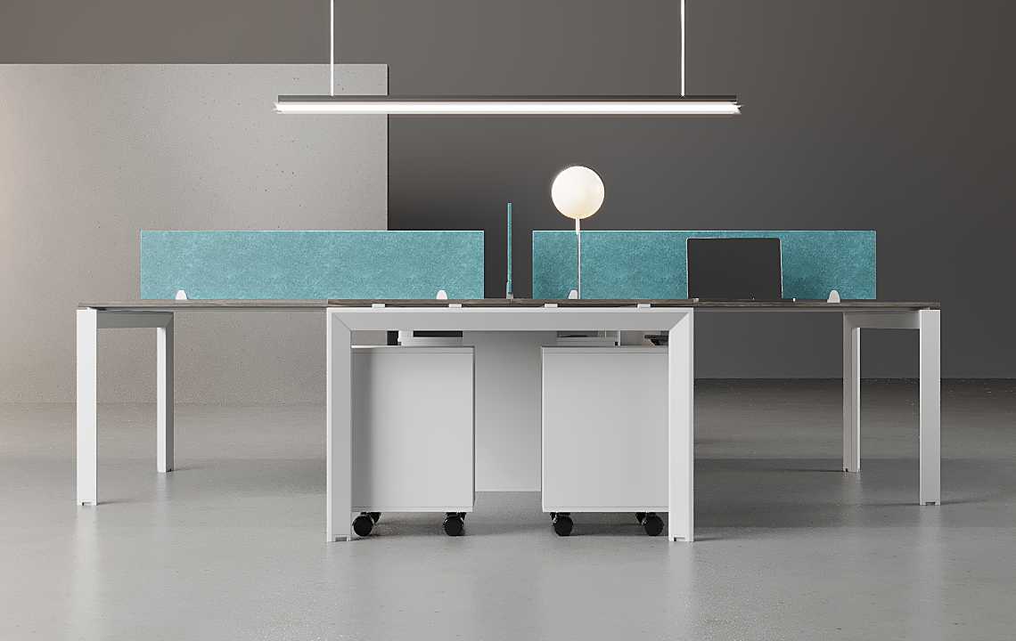 Nade 4 Cluster L Shaped Workstation (Open Type)