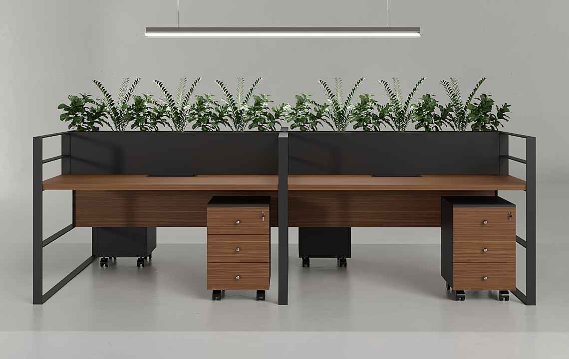 Bank 4 Cluster Planter Workstation (Black Leg)