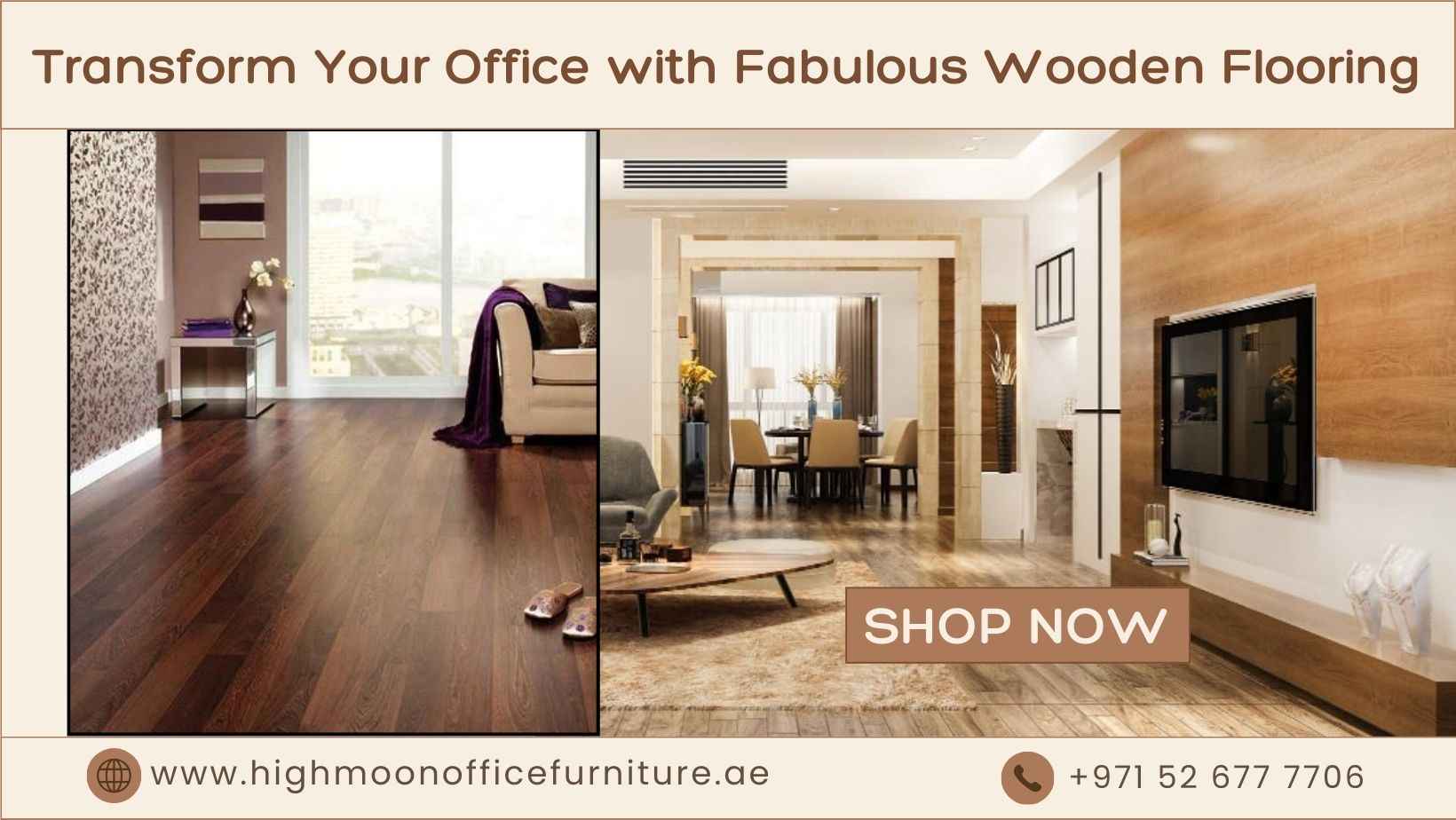 Bring the beauty of nature to your office room with our fabulous collection of wooden flooring