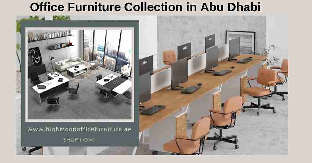 Full office furniture collection in Abu Dhabi, including ergonomic chairs, desks, and storage solutions.