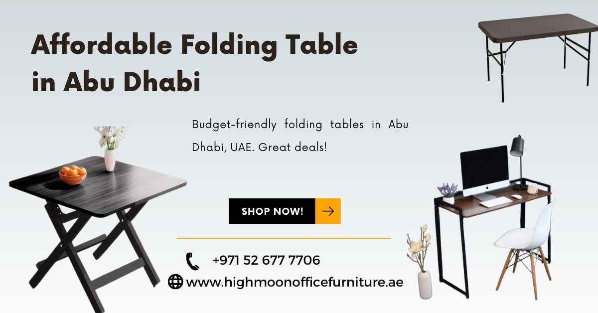 Buy Stylish Light Weight Easy Movable Affordable Folding Table in Abu Dhabi