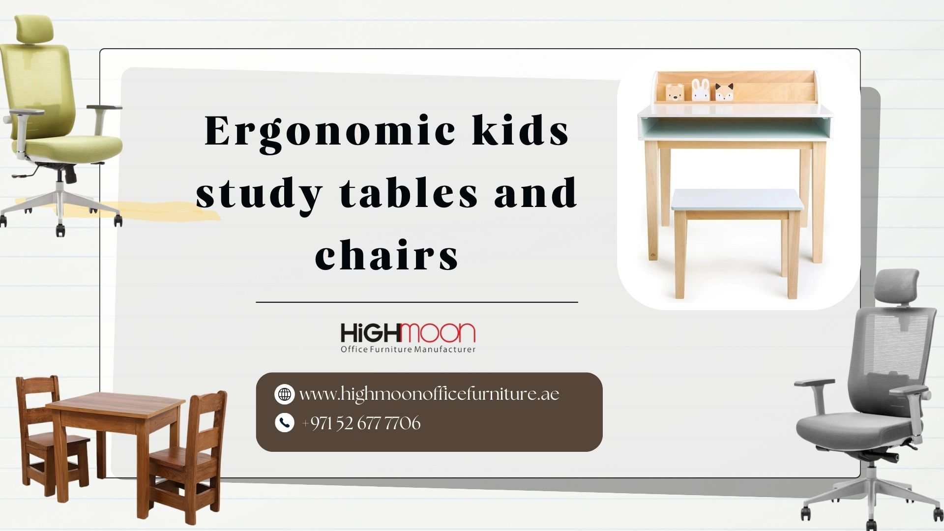 Ergonomic kids study tables and chairs