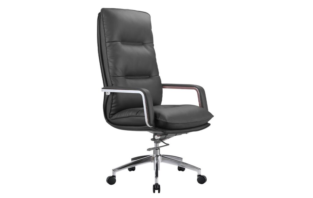 Adjustable Executive Chair with leather upholstery and ergonomic features in a modern office environment