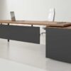 Tron V2 Straight Executive Desk (Open Type) (Black Leg)