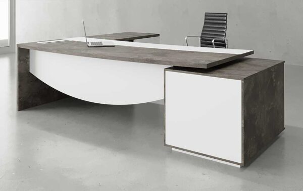 Mero L Shaped CEO Executive Desk White