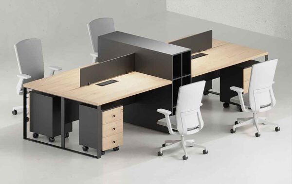 Office Workstation Desk - Bulk 4 Cluster Workstation