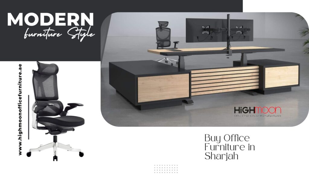 Buy office furniture in Sharjah - ergonomic chairs, desks, and adjustable tables.