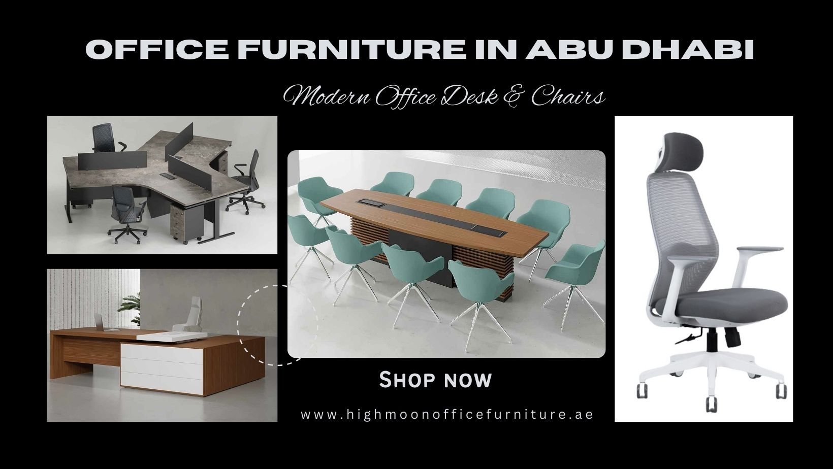 Discover Highmoon Office Furniture in Abu Dhabi: Budget-friendly modern office desks, chairs, and workstations that combine quality and style.