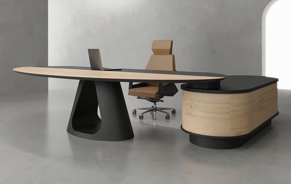 Flyn L Shaped CEO Desk Black