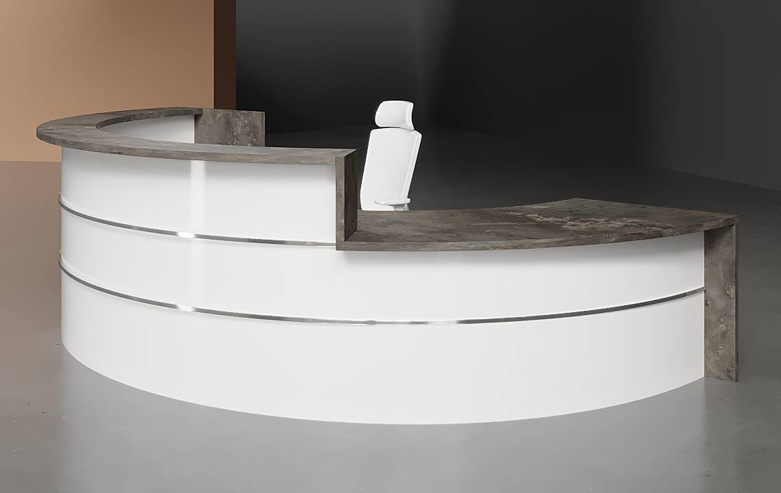 Lira Curved Reception Desk (White Leg) - Office Furniture Dubai ...