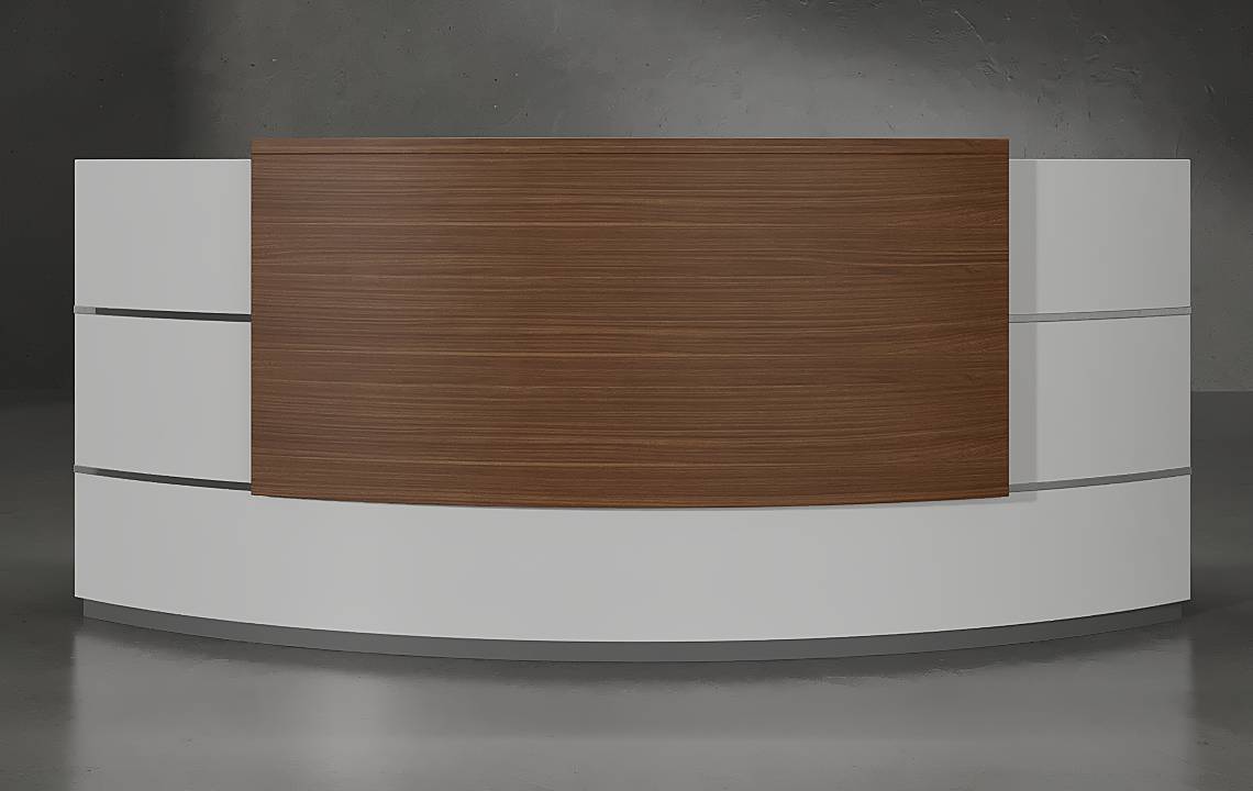 Mena Curved Reception Desk (White Leg) - Highmoon Office Furniture