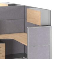 Aqua (A) 2 Cluster L Shaped Acoustic Workstation