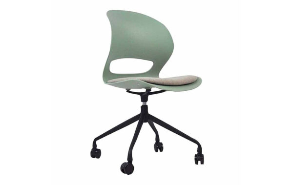 VIS Chair with Wheels: Ergonomic office chair with adjustable lumbar support, seat height, and smooth-rolling wheels for comfort and style.