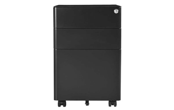 Steel Mobile Pedestal - Black