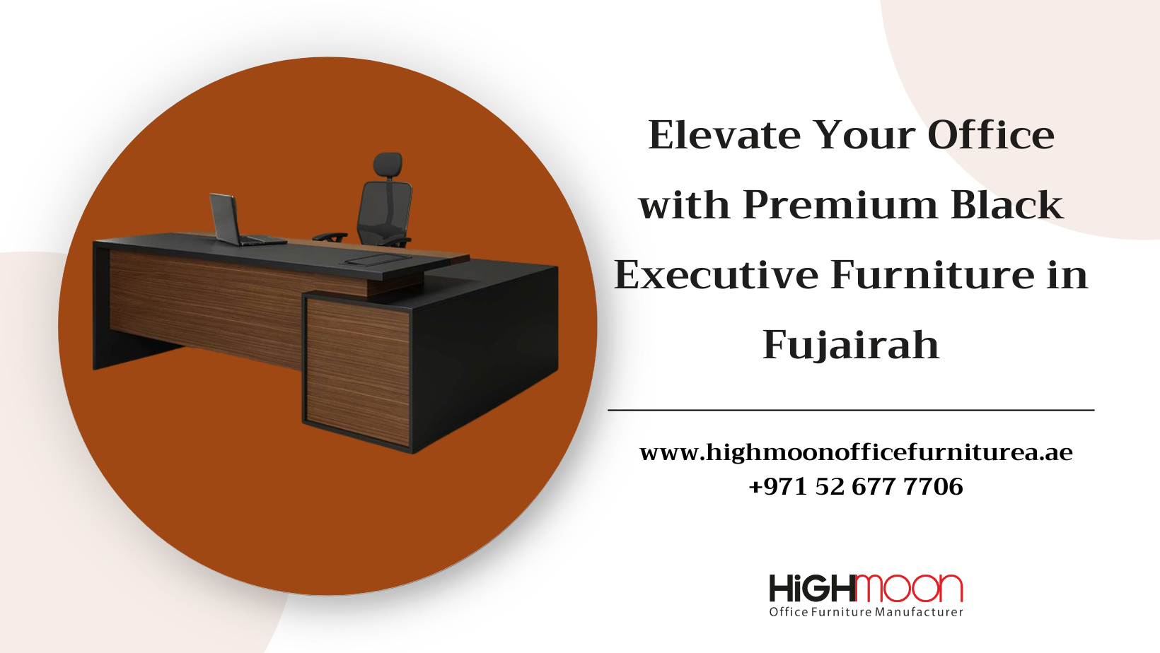 Black Executive Desk in Fujairah – Sleek and stylish office furniture that blends modern design with practical functionality.