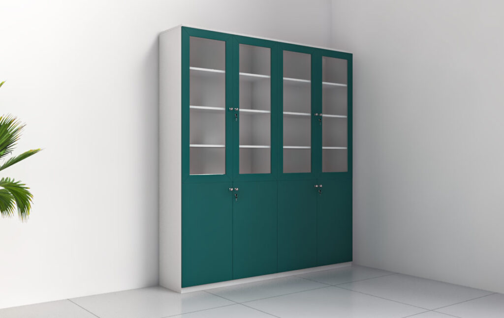 Quad Full Height Glass Door Cabinets